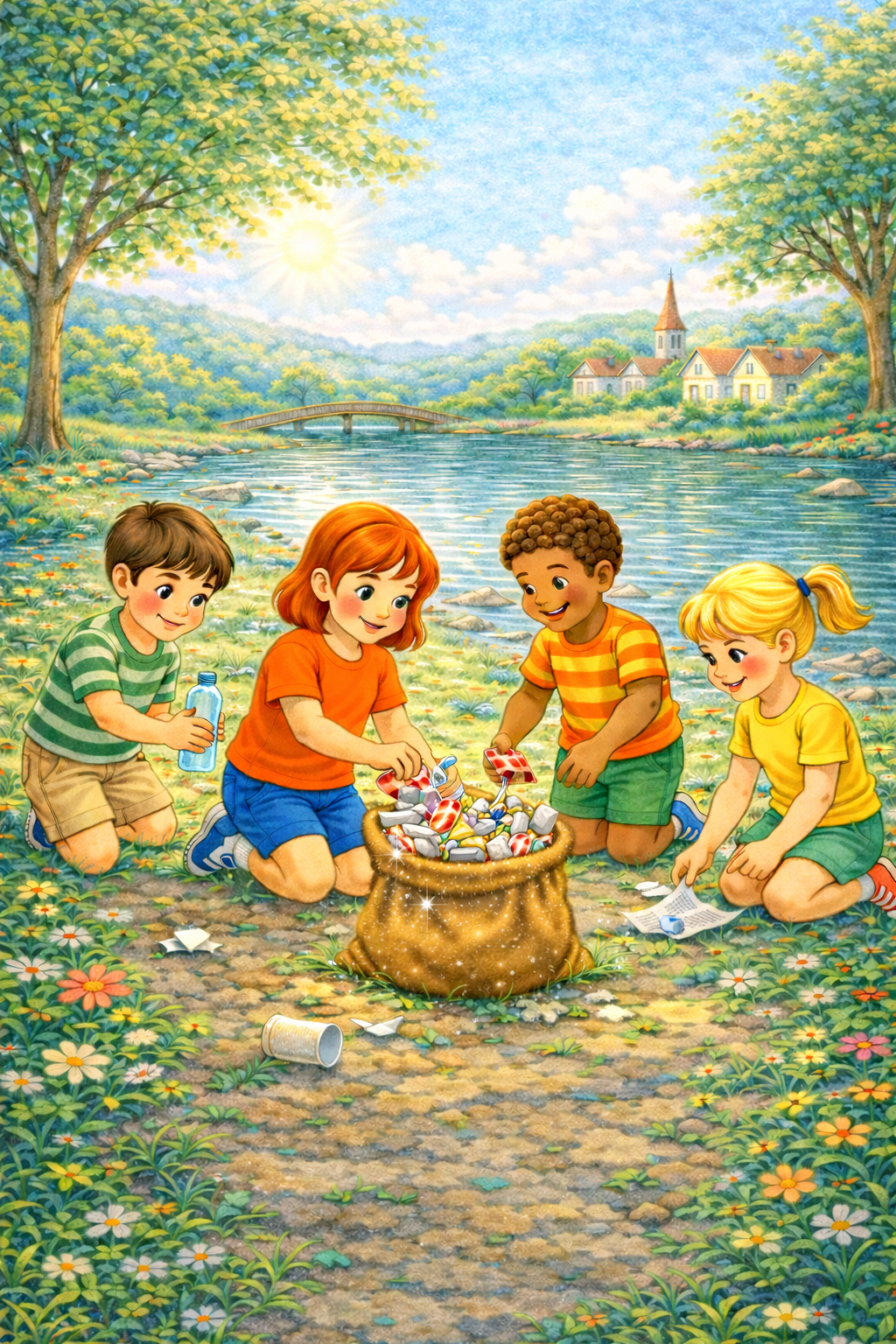 Kimmy and friends holding signs